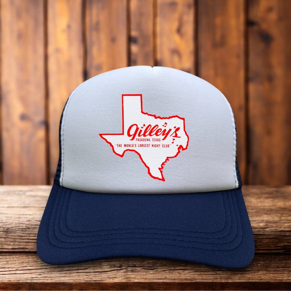 Gilley's Night Club Mens Trucker Hat Navy Snapback Pasadena Texas Baseball Cap